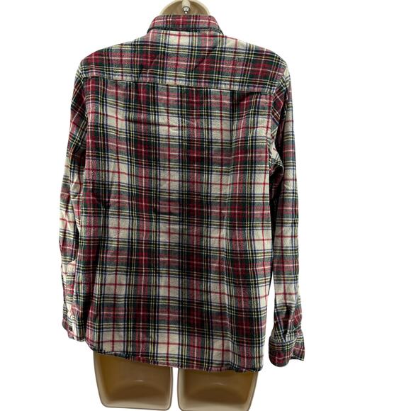 L.L. Bean Classic Plaid Flannel Button Front Long Sleeve Womens Medium Petite - Picture 4 of 4